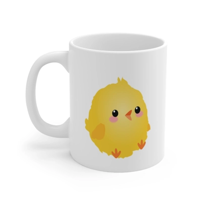 Funny Round Easter Chick Coffee Mug