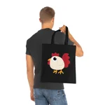 Funny White Chicken Cotton Shopping Tote Bag