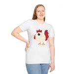 Funny White Chicken Cotton T-Shirt