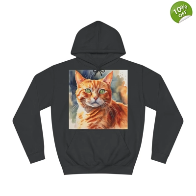 Ginger Cat Cute Watercolour Hoodie