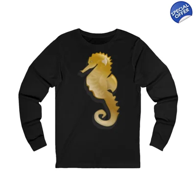 Golden Seahorse Long Sleeve T-Shirt