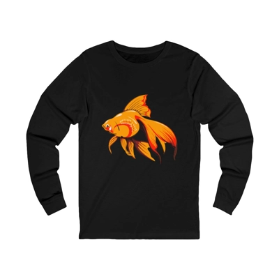 Goldfish Fantail Classic Orange Cartoon Fish Long Sleeve T-Shirt Goldfish Fantail Classic Orange Cartoon Fish Long Sleeve T-Shirt