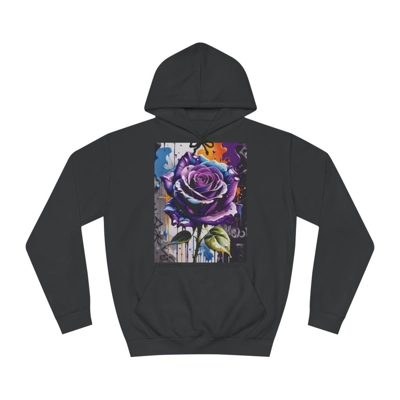 Graffiti Purple Rose Hoodie