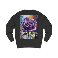Rose Purple Blue Graffiti Flower Sweatshirt
