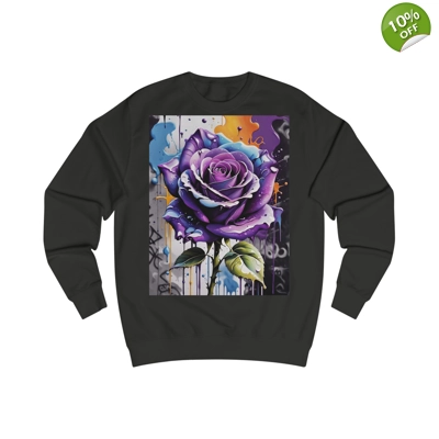 Graffiti Purple Rose Sweatshirt