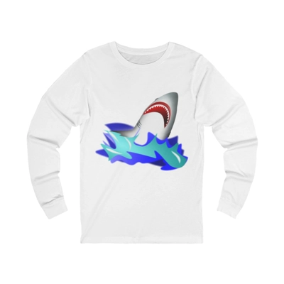 Great White Shark Rise Cartoon Long Sleeve T-Shirt Great White Shark Rise Cartoon Long Sleeve T-Shirt
