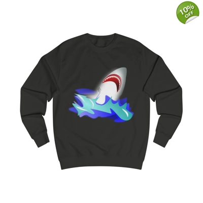 Great White Shark Rise Cartoon Sweatshirt
