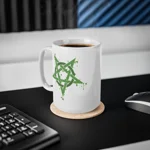Green Inverted Spotted Pentagram Coffee Mug