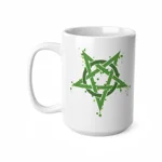 Green Inverted Spotted Pentagram Coffee Mug