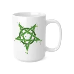 Green Inverted Spotted Pentagram Coffee Mug