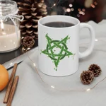 Green Inverted Spotted Pentagram Coffee Mug