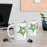 Green Inverted Spotted Pentagram Coffee Mug