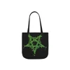 Green Inverted Spotted Pentagram Shoulder Tote Bag