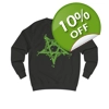 Green Inverted Spotted Pentagram Sweatshirt