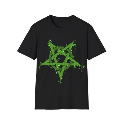 Green Inverted Spotted Pentagram T-Shirt