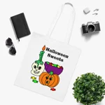 Halloween Sweets Skull Pumpkin Trick Or Treat Cotton Tote Shopping Bag
