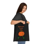 Halloween Treats Only Pumpkin Walking Trick Or Treat Cotton Tote Shopping Bag