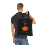 Halloween Treats Only Pumpkin Walking Trick Or Treat Cotton Tote Shopping Bag