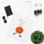 Halloween Treats Only Pumpkin Walking Trick Or Treat Cotton Tote Shopping Bag