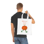 Halloween Treats Only Pumpkin Walking Trick Or Treat Cotton Tote Shopping Bag