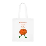 Halloween Treats Only Pumpkin Walking Trick Or Treat Cotton Tote Shopping Bag