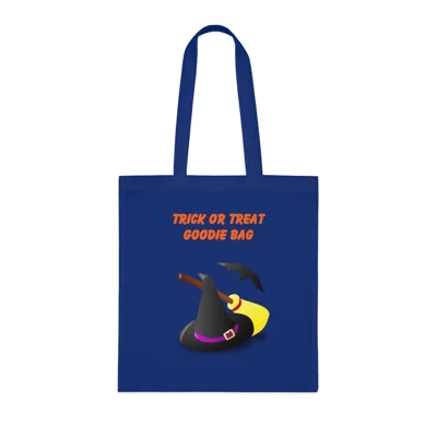 Halloween Trick Or Treat Goodie Bag Witches Hat Broom Cotton Tote Shopping Bag