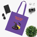 Halloween Trick Or Treat Goodie Bag Witches Hat Broom Cotton Tote Shopping Bag