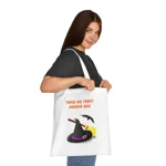 Halloween Trick Or Treat Goodie Bag Witches Hat Broom Cotton Tote Shopping Bag