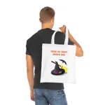 Halloween Trick Or Treat Goodie Bag Witches Hat Broom Cotton Tote Shopping Bag