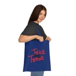 Halloween Trick Or Treat Quote Cotton Tote Shopping Bag