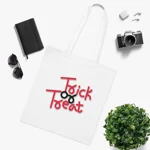 Halloween Trick Or Treat Quote Cotton Tote Shopping Bag
