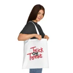Halloween Trick Or Treat Quote Cotton Tote Shopping Bag