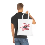 Halloween Trick Or Treat Quote Cotton Tote Shopping Bag