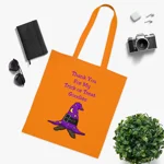 Halloween Trick or Treat Shy Wizard Cotton Tote Shopping Bag