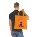 Halloween Trick or Treat Shy Wizard Cotton Tote Shopping Bag