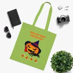 Halloween Trick Or Treat Sweetie Bag Pumpkin Spider Cotton Tote Shopping Bag