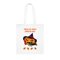 Halloween Trick Or Treat Sweetie Bag Pumpkin Spider Cotton Tote Shopping Bag