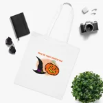 Halloween Trick Or Treat Sweetie Bag Witches Hat Pumpkin Cotton Tote Shopping Bag