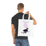Halloween Trick or Treat Witch Autism Shy Introvert Cotton Tote Shopping Bag