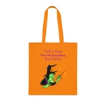 Halloween Trick Or Treat Witch Funny Quote Cotton Tote Shopping Bag