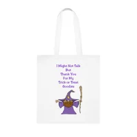 Halloween Trick or Treat Wizard Autism Shy Introvert Cotton Tote Shopping Bag