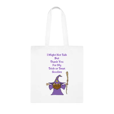 Halloween Trick or Treat Wizard Autism Shy Introvert Cotton Tote Shopping Bag