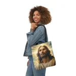 Heavenly Jesus Portrait Shoulder Tote Bag