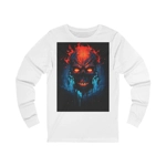 Fiery Hell Skull Watercolour Painting Long Sleeve T-Shirt Fiery Hell Skull Watercolour Painting Long Sleeve T-Shirt