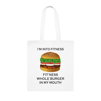 I’m Into Fitness Burger Cotton Shopping Tote Bag