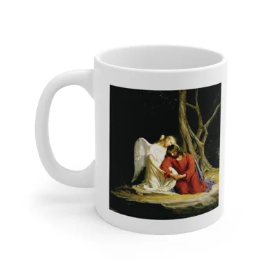 Jesus And Angel At Gethsemane Coffee Mug