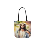 Jesus Cross Watercolour Portrait Painting Shoulder Tote Bag