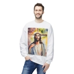 Jesus Christ Cross Watercolor Portrait Painting Sweatshirt
