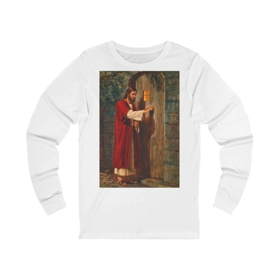 Jesus Knocks On The Door Long Sleeve T-Shirt