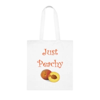 Just Peachy Peach Fruit Cotton Shopping Tote Bag